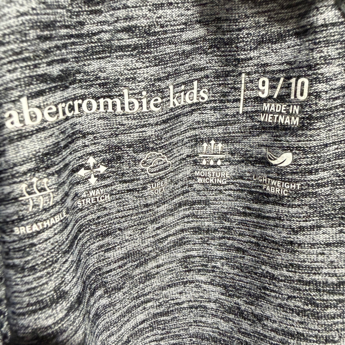 Abercrombie Kids Active Joggers Boys 9/10 Gray Heathered Performance Sporty3