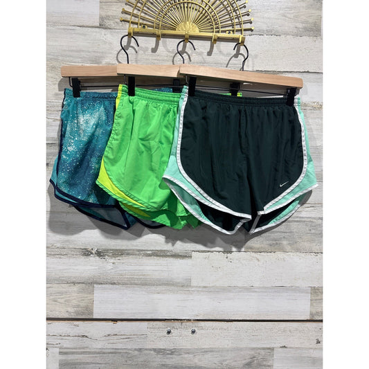 Nike Running Shorts Women Medium Green Teal Bundle Tempo Athletic EUC0