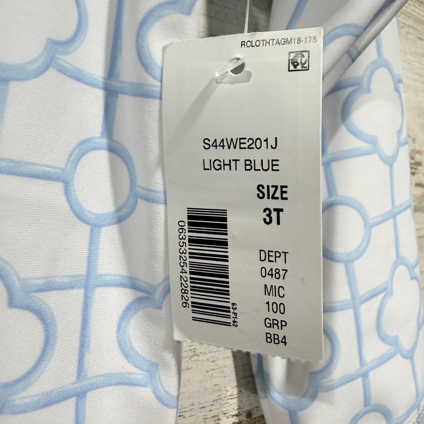 Edgehill Collection Rash Guard Boys 3T Blue Lattice Preppy NWT1