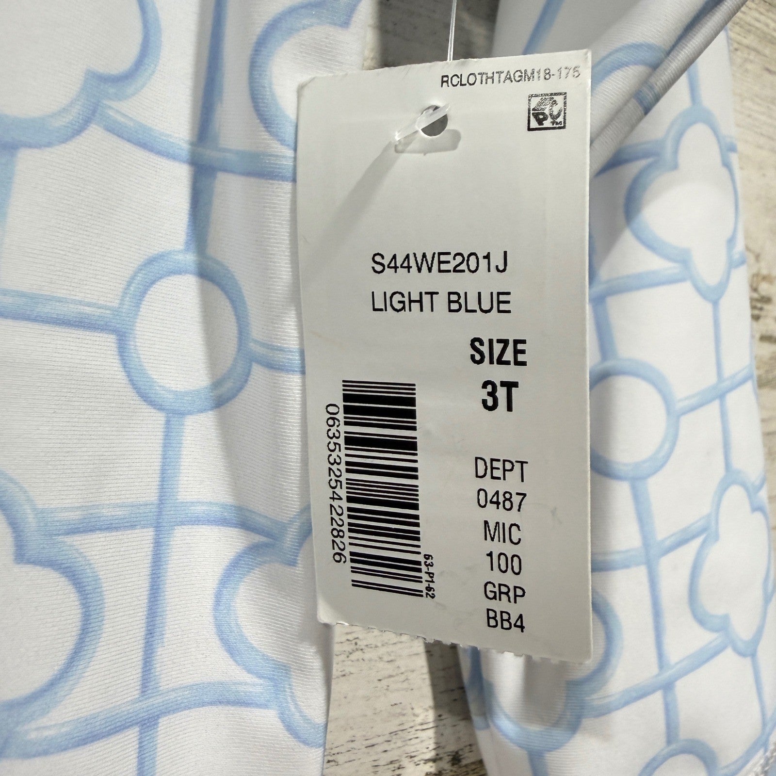 Edgehill Collection Rash Guard Boys 3T Blue Lattice Preppy NWT1