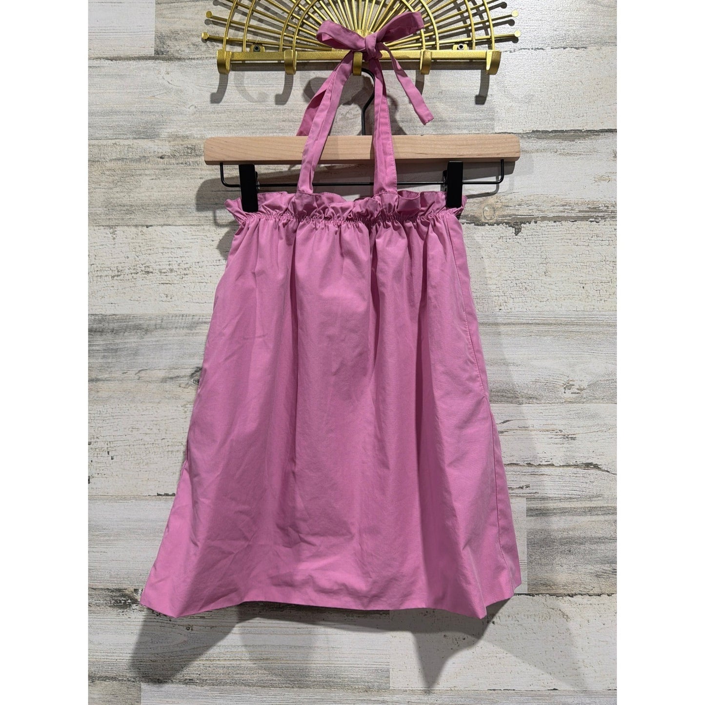 The Beaufort Bonnet Company Mitzi Dress Girls 3T Pink Halter Bow Preppy EUC0