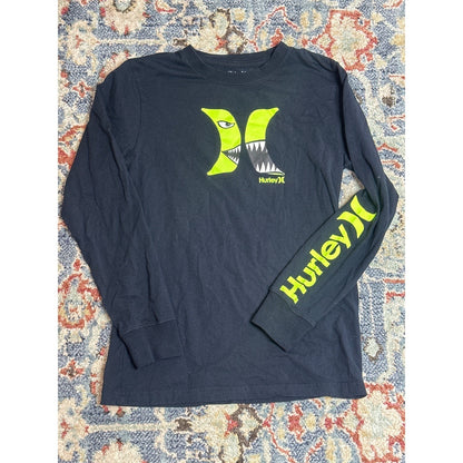 Hurley Long Sleeve Shirt Boys Large 12-13 Black Graphic0