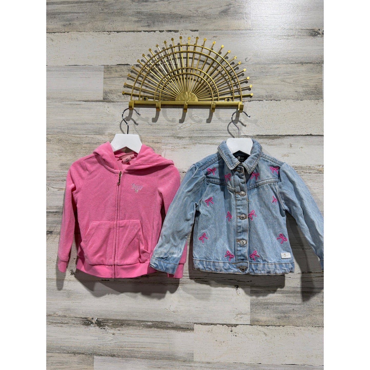 Juicy Couture 7 For All Mankind Jackets Girls 18M 24M Pink Blue Girly Bows0