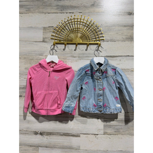Juicy Couture 7 For All Mankind Jackets Girls 18M 24M Pink Blue Girly Bows0