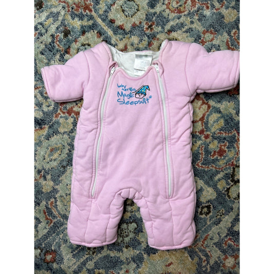 Baby Merlin Magic Sleepsuit Girls 3-6M Pink Transition Swaddle0