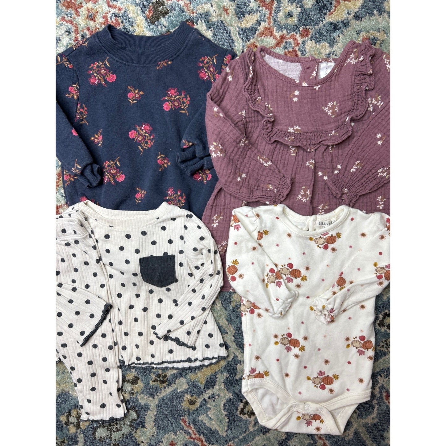 Modern Moments Old Navy Cat & Jack Girls 3-6M Bundle Long Sleeve Lot0