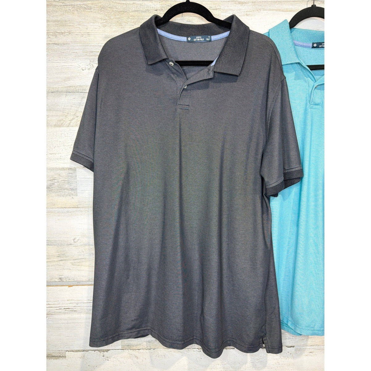Member's Mark Stretch Cotton Polo Men XL Grey Blue Bundle Golf Preppy EUC1