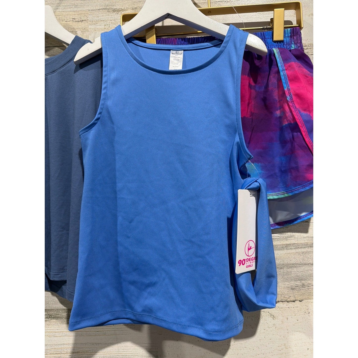 90 Degree All In Motion Girls 10/12 Blue Pink Athletic Bundle Activewear NWT/EUC1