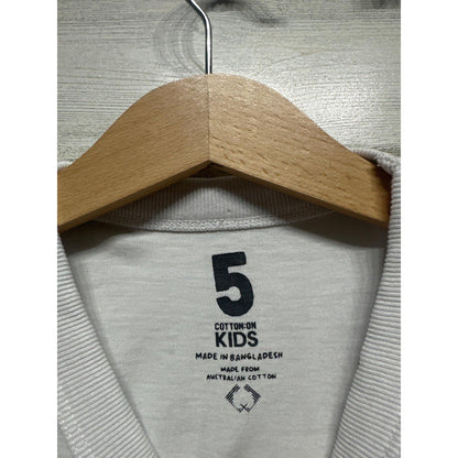 Cotton On Kids T-Shirt Bundle Boys 5 White Tan Graphic Pocket Tee EUC2