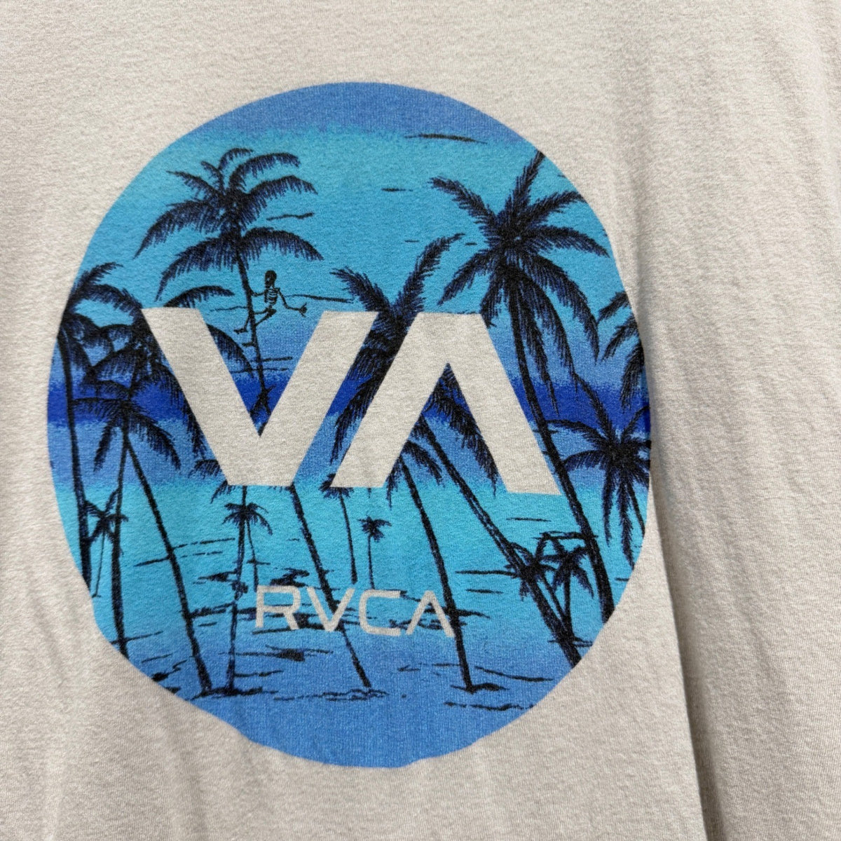 RVCA Artist Network Program Graphic T-Shirt Men Small Tan Cotton Blend Surf1