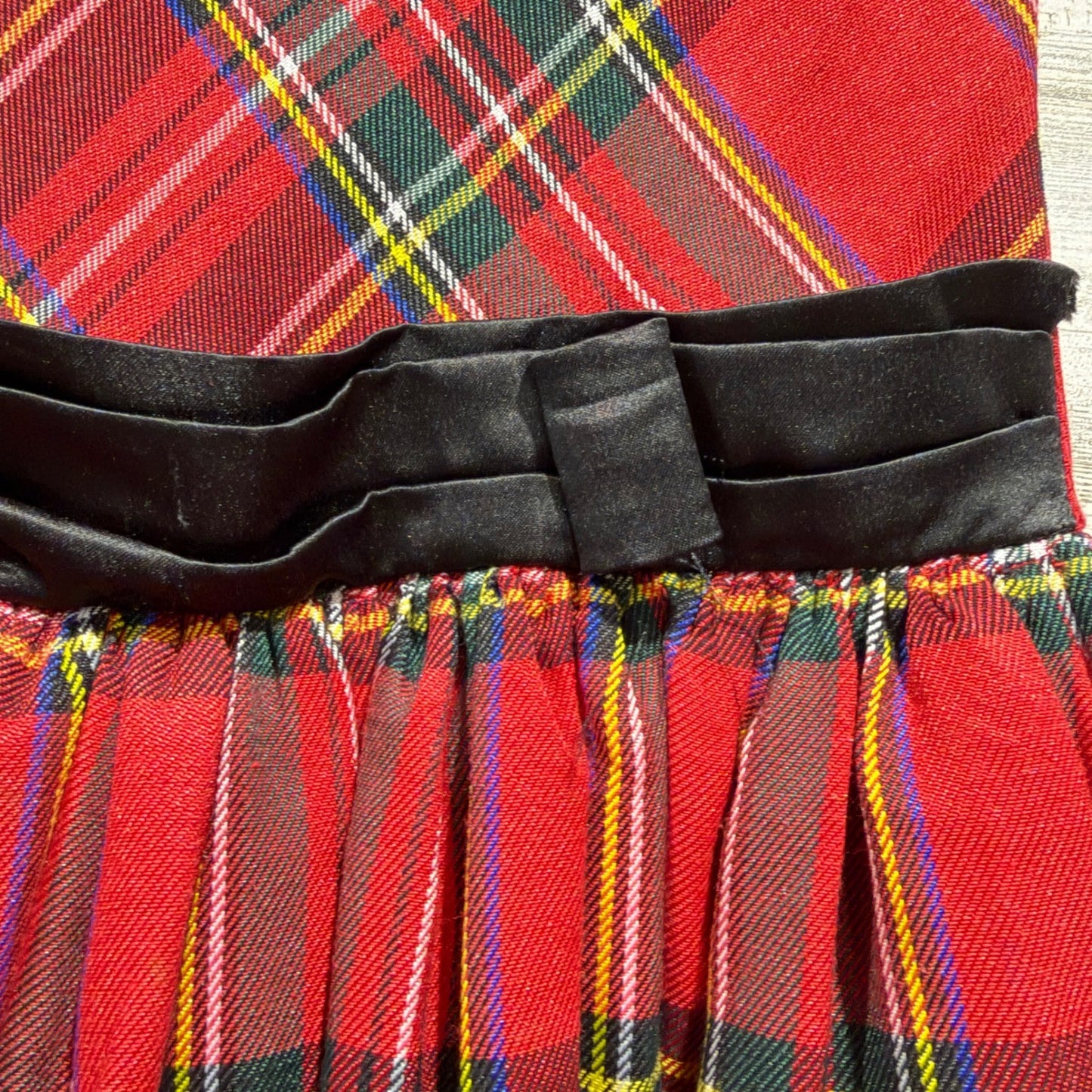 Trish Scully Plaid Dress Girls 8 Red Tartan Holiday Christmas Classic *Flawed4