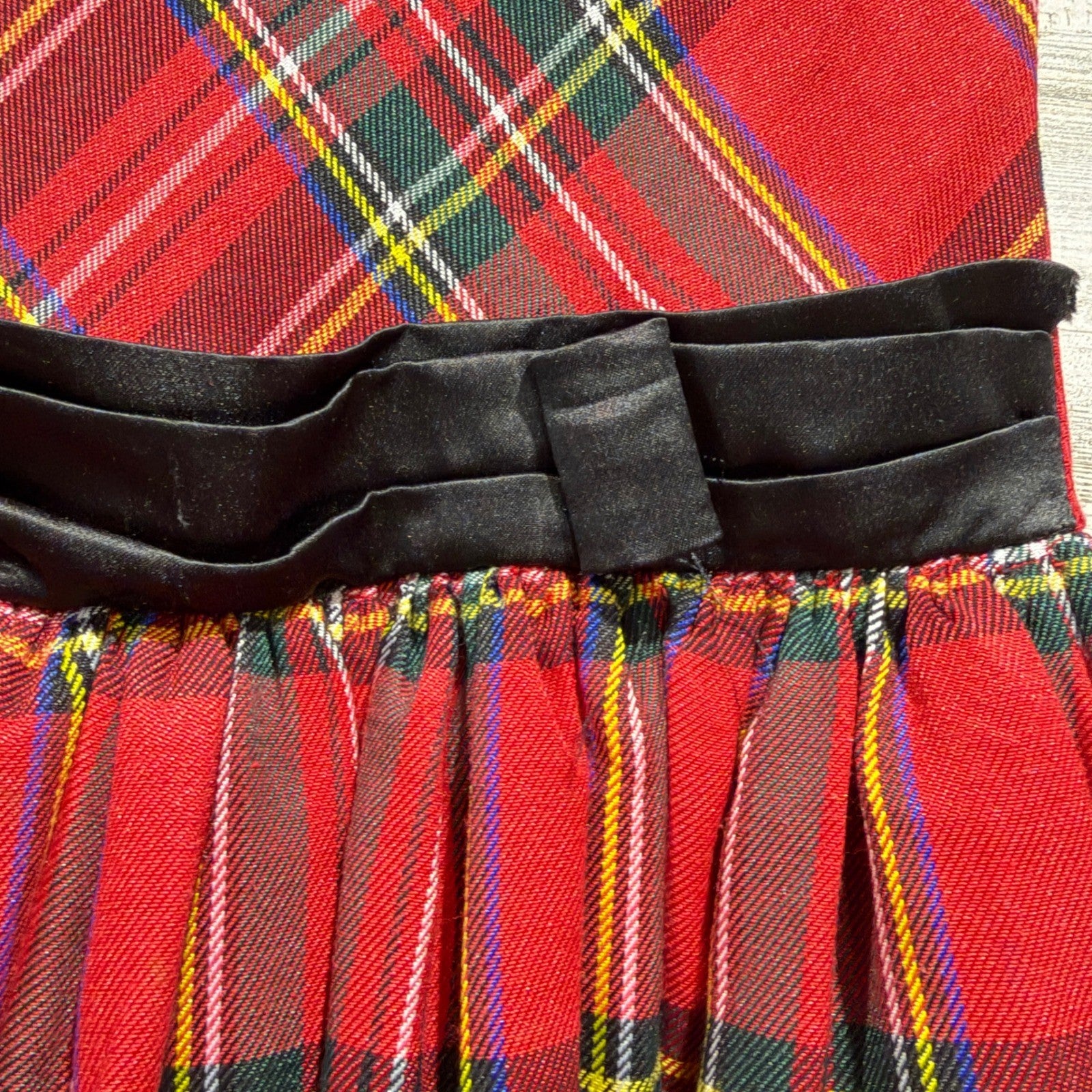 Trish Scully Plaid Dress Girls 8 Red Tartan Holiday Christmas Classic *Flawed4