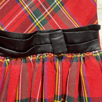 Trish Scully Plaid Dress Girls 8 Red Tartan Holiday Christmas Classic *Flawed4