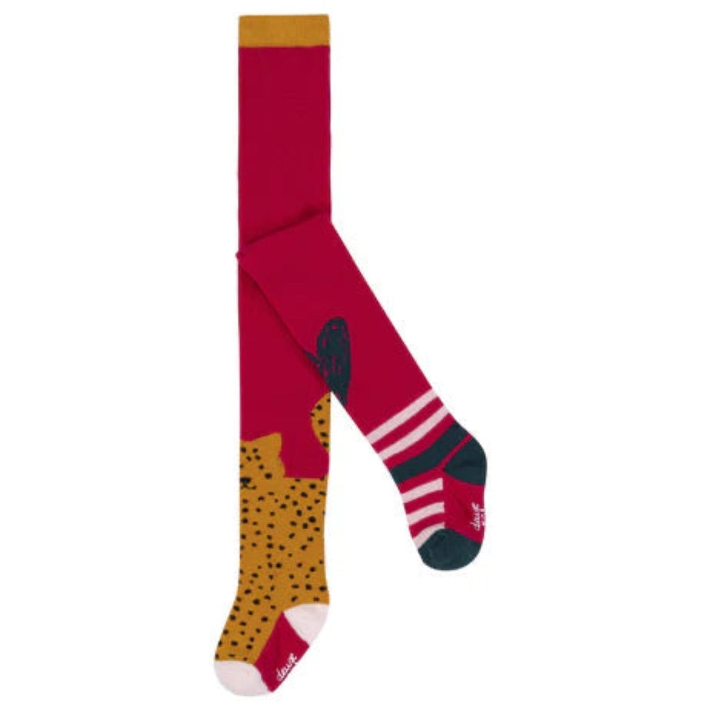 Deux par Deux Fashion Tights Kids 3/4Y Pink Cheetah Striped NWT0