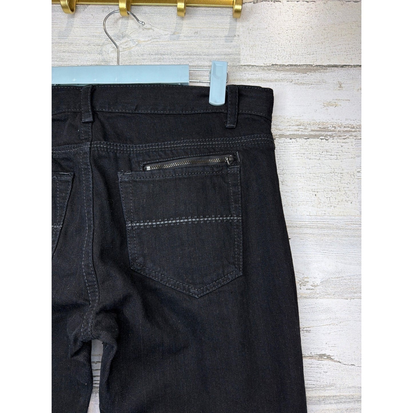 Uproar Straight Leg Jeans Boys 18 Husky Black Adjustable Waist Skater3
