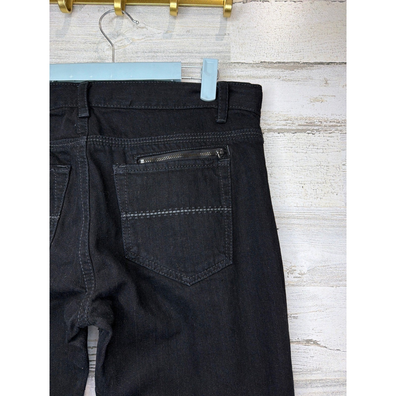 Uproar Straight Leg Jeans Boys 18 Husky Black Adjustable Waist Skater3