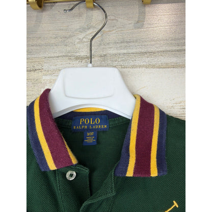 Polo Ralph Lauren Polo Shirt Boys 3T Pig Pony Rugby Crest Colorblock Preppy2