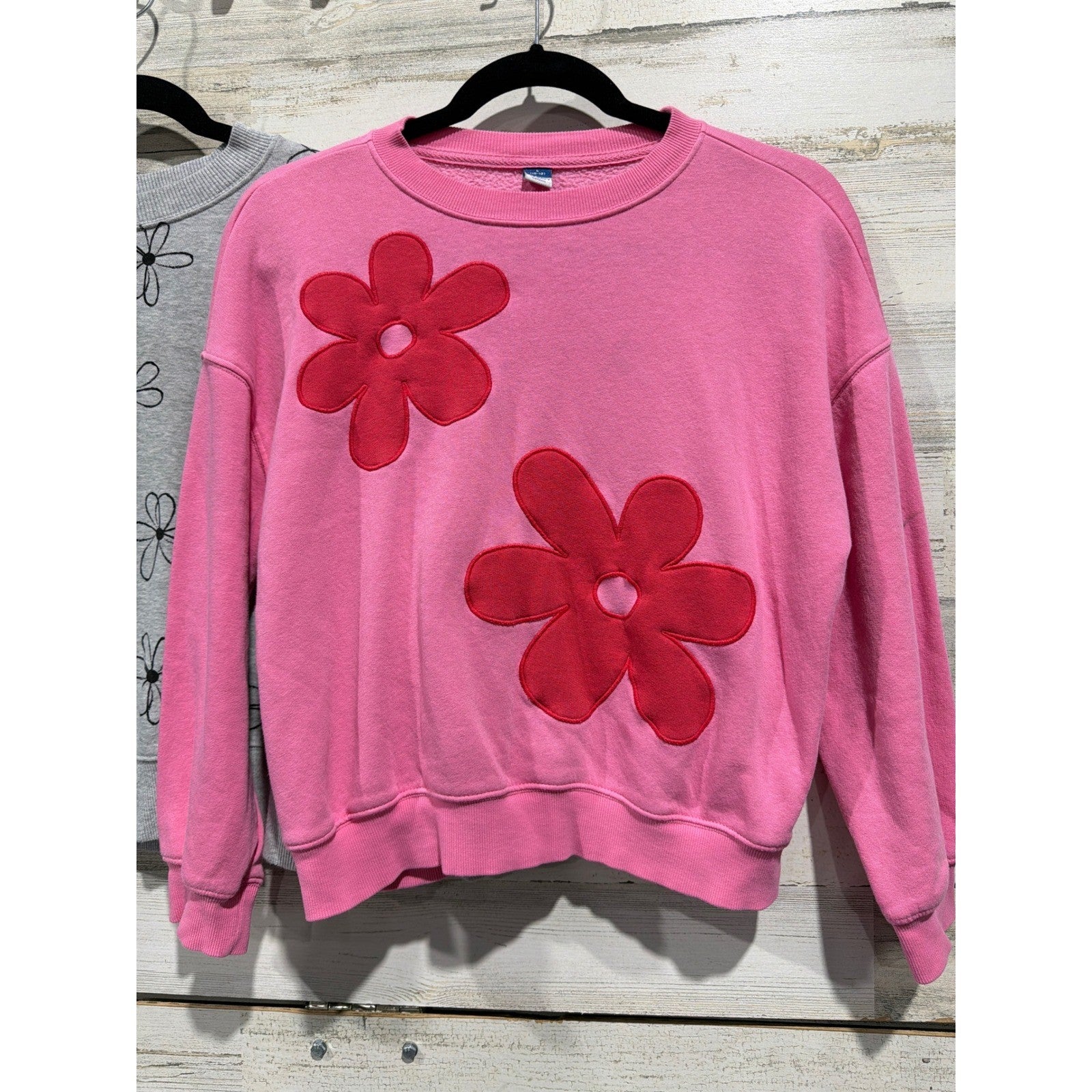 Old Navy Wonder Nation Sweatshirt Bundle Girls 10/12 Pink Gray Floral Core EUC1