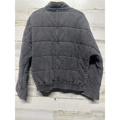 Chelsea & Violet Quilted Bomber Jacket Girls Medium Grey Full Zip EUC2