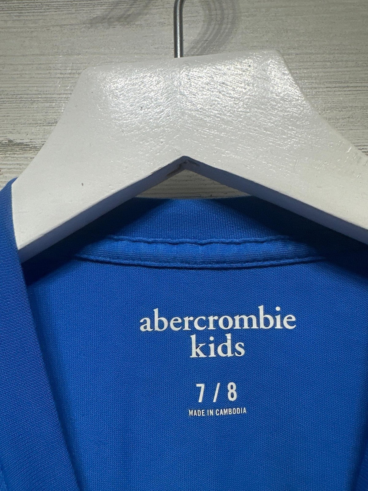 Abercrombie Graphic Tee Kids 7/8 Blue Tiger Flip Sequin Logo EUC1