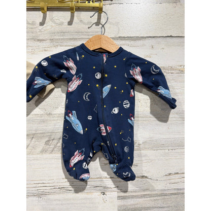 Preemie Boys Sleeper Bundle Tan Navy Space EUC1
