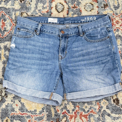 Gap 1969 Sexy Boyfriend Shorts Women 29/8 Blue Denim Cuffed Casual EUC0