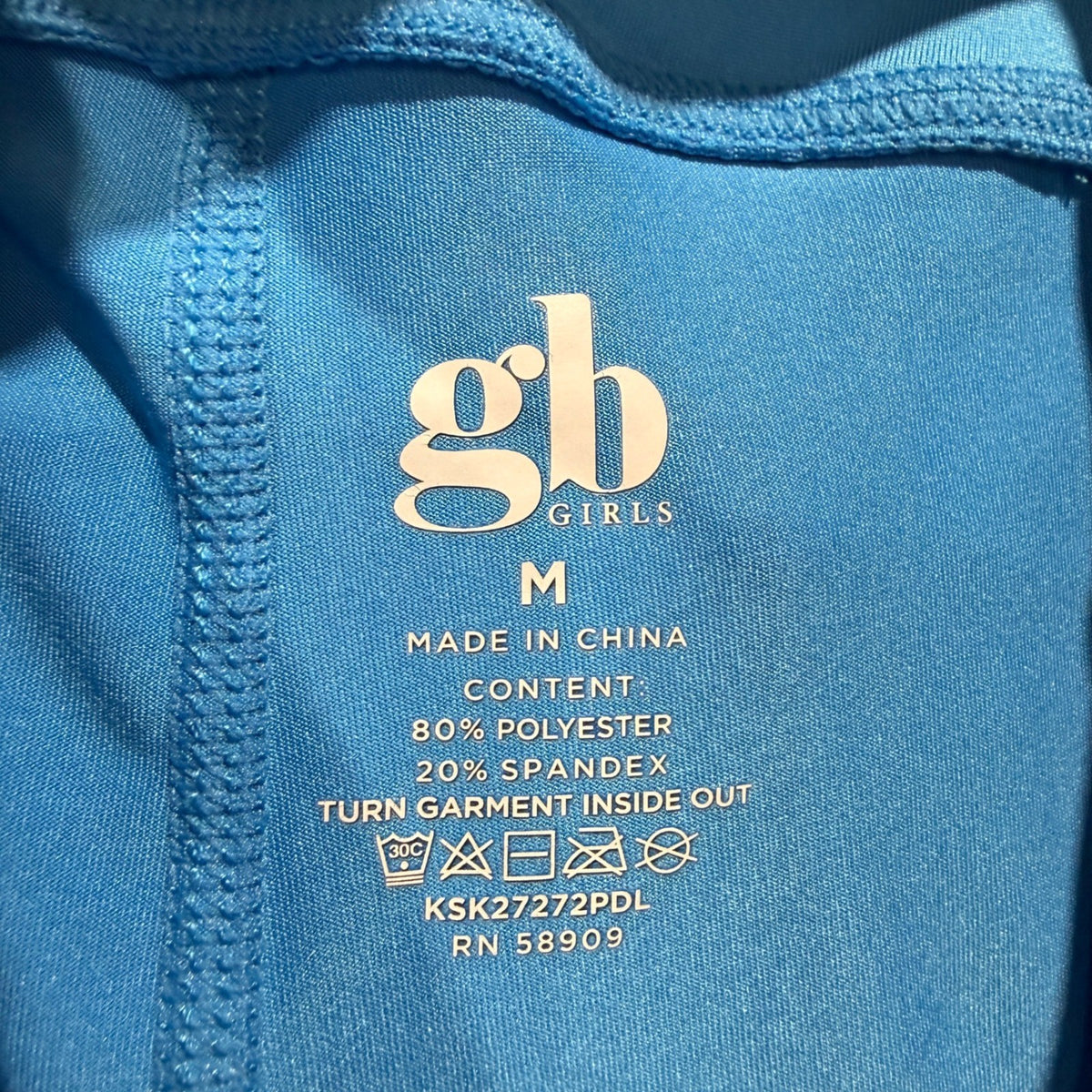 GB Girls Pleated Athletic Skort Girls M Blue Spandex Activewear Side Pocket3