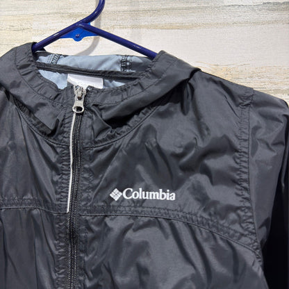 Columbia Glennaker Lake Windbreaker Jacket Boys Size S 8 Black Nylon EUC1
