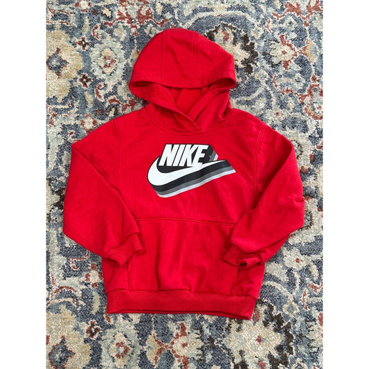 Nike Hoodie Boys 6 Red Graphic Logo Pullover0