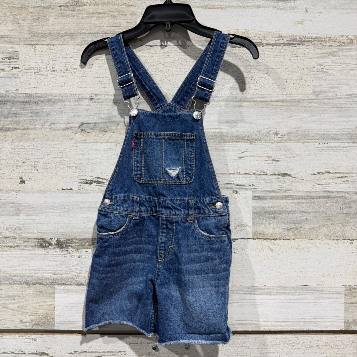 Levi's Shortall Denim Overalls Girls 6 Blue 100% Cotton Classic0