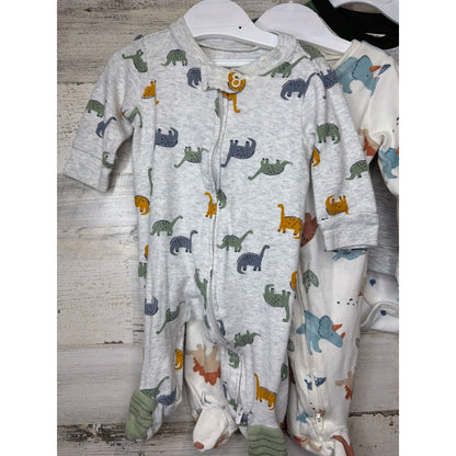 Carter's Aspen Kids Boys 3-6M Green Dinosaur Sleeper Romper Sweatshirt Lot2