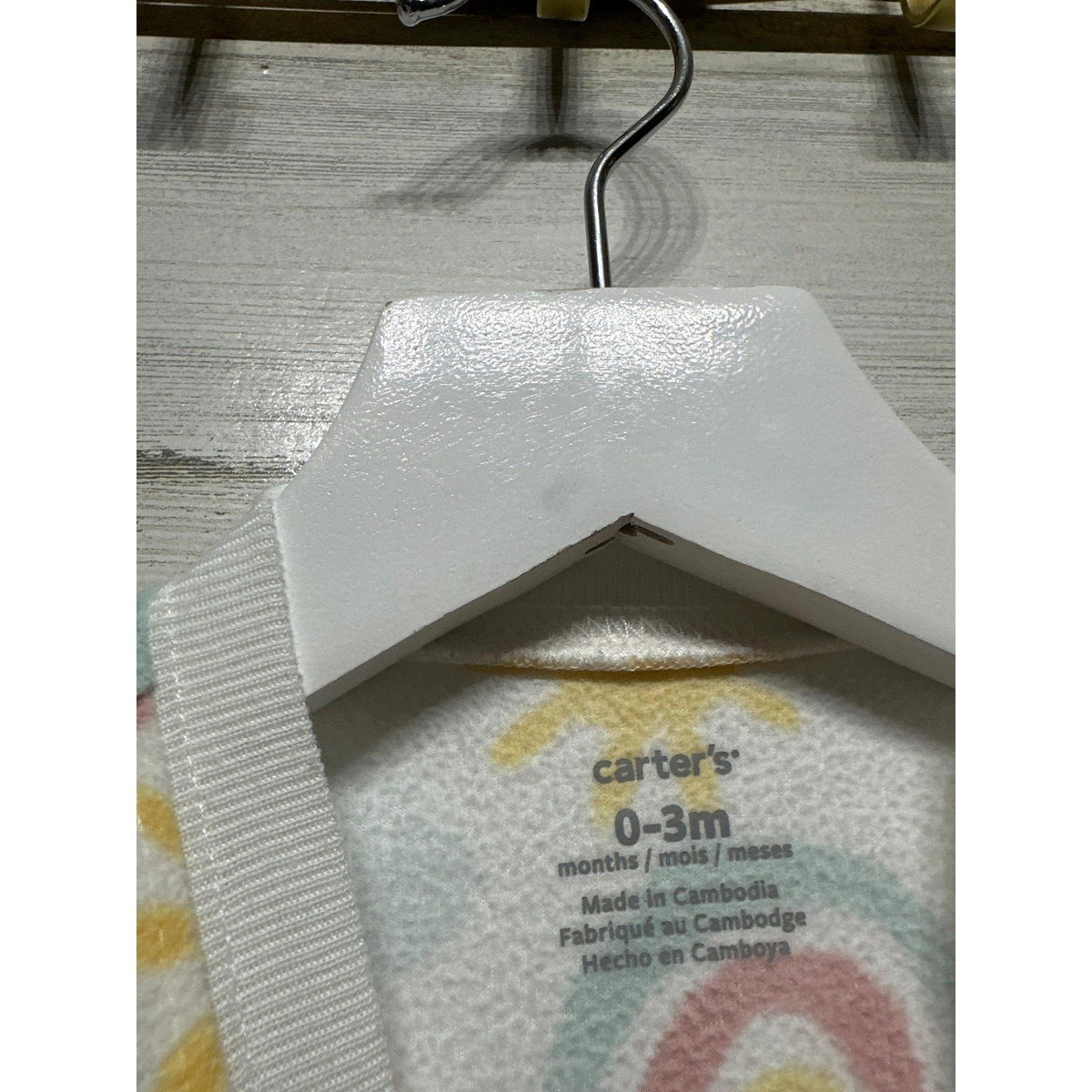 Carter's Sleep Sack Girls 0-3M White Rainbow Sun Fleece Wearable Blanket EUC1