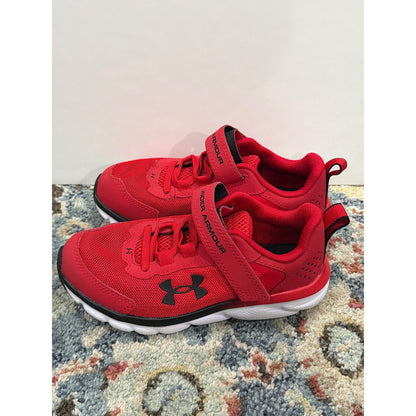 Under Armour Shoes Boys 13K Red Black Athletic Running EUC2
