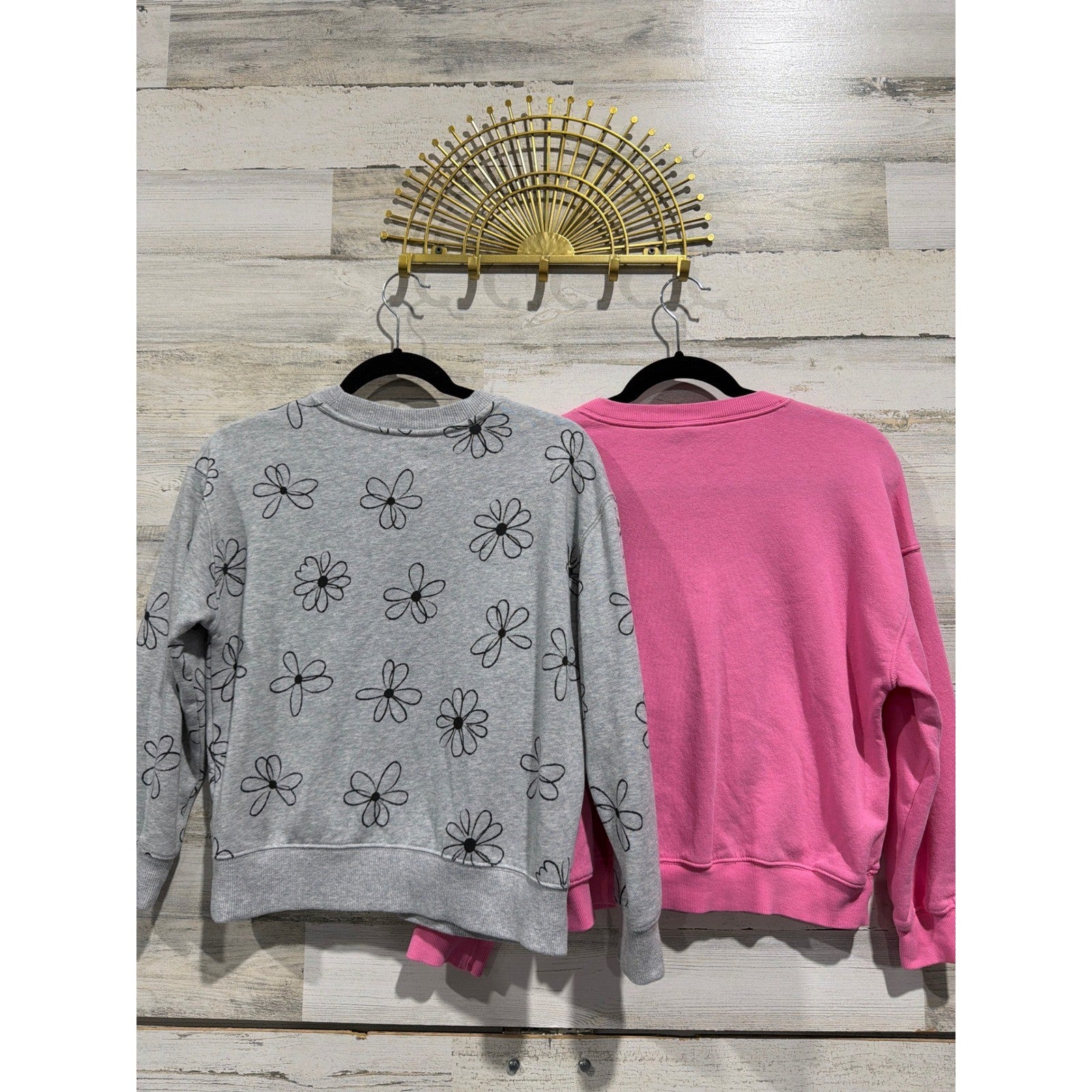Old Navy Wonder Nation Sweatshirt Bundle Girls 10/12 Pink Gray Floral Core EUC5