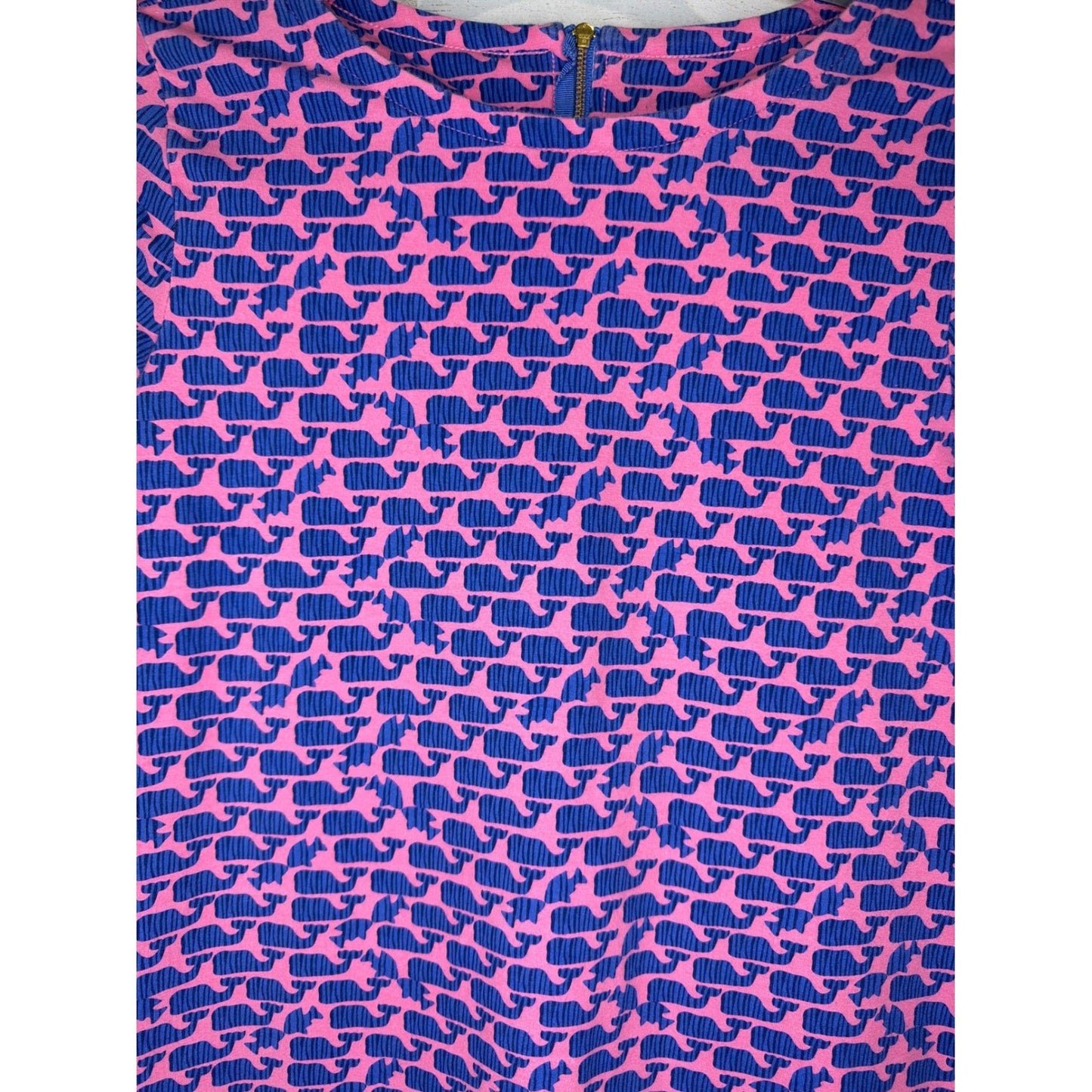 Vineyard Vines Dress Girls 14 Pink Blue Whale Print Preppy EUC1