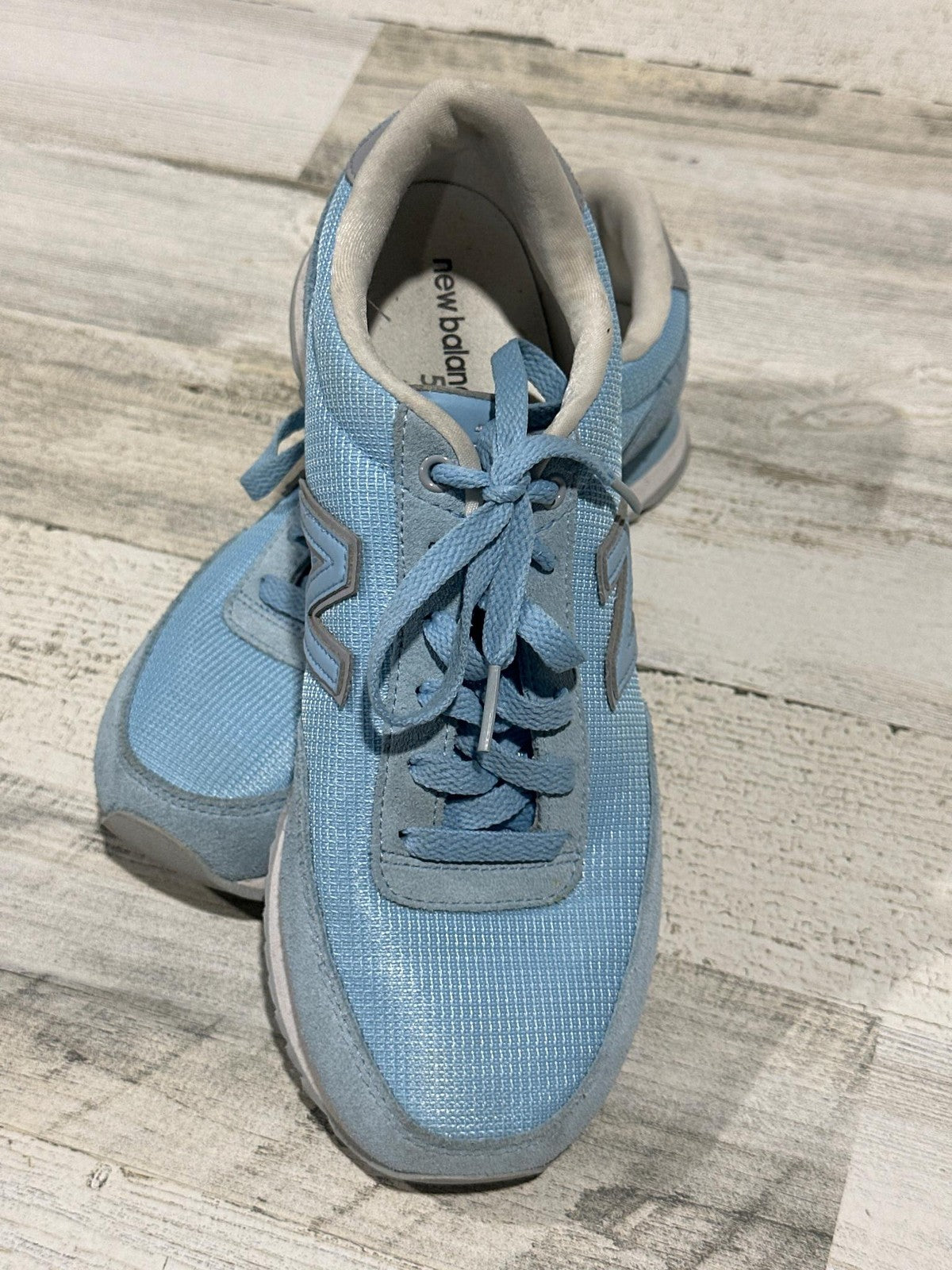 New Balance 501 Sneaker Women 8.5 Blue Suede Mesh Retro Ripple Sole EUC3