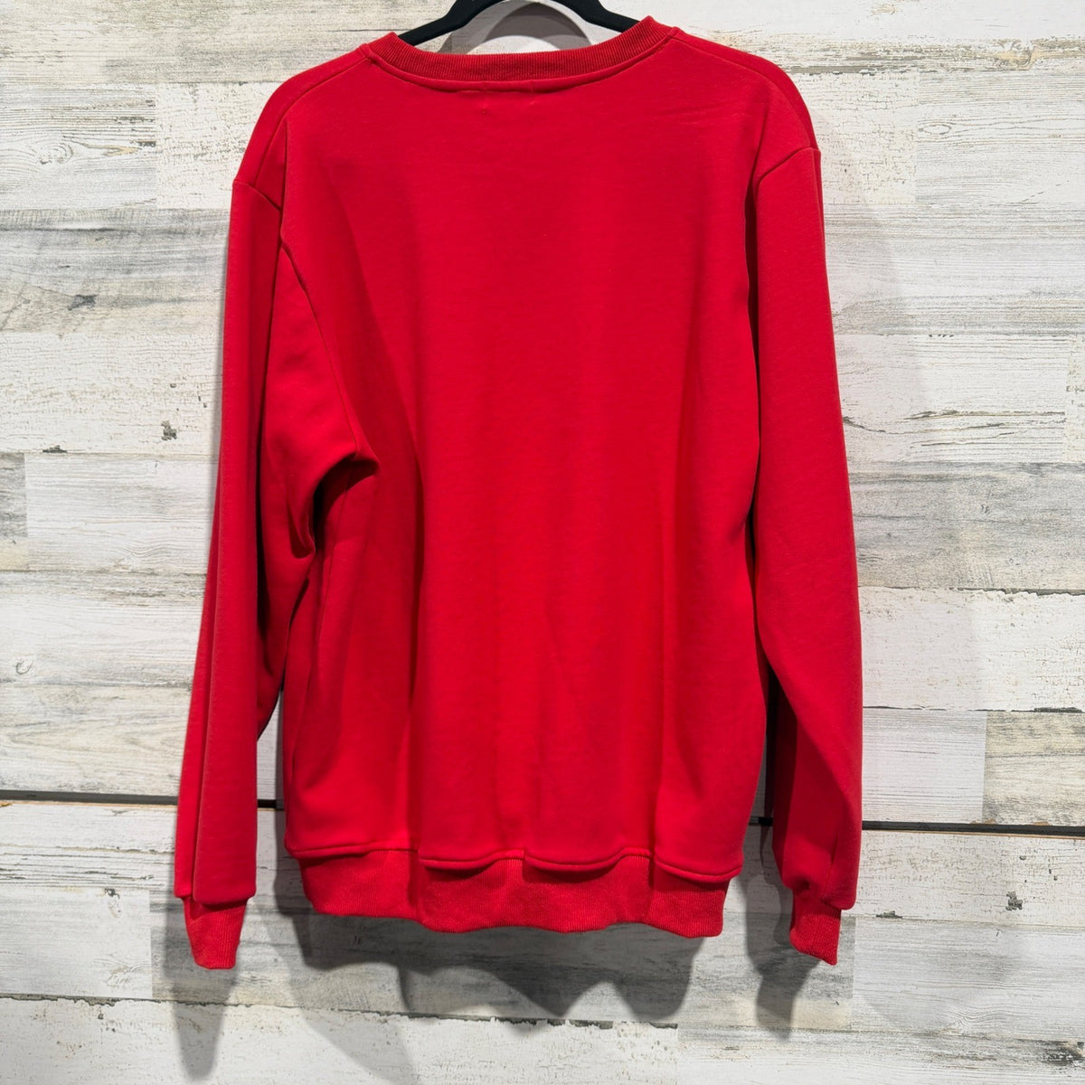 Lola + The Boys Merry Sweatshirt Women Large Red Pearl Holiday Festive EUC5