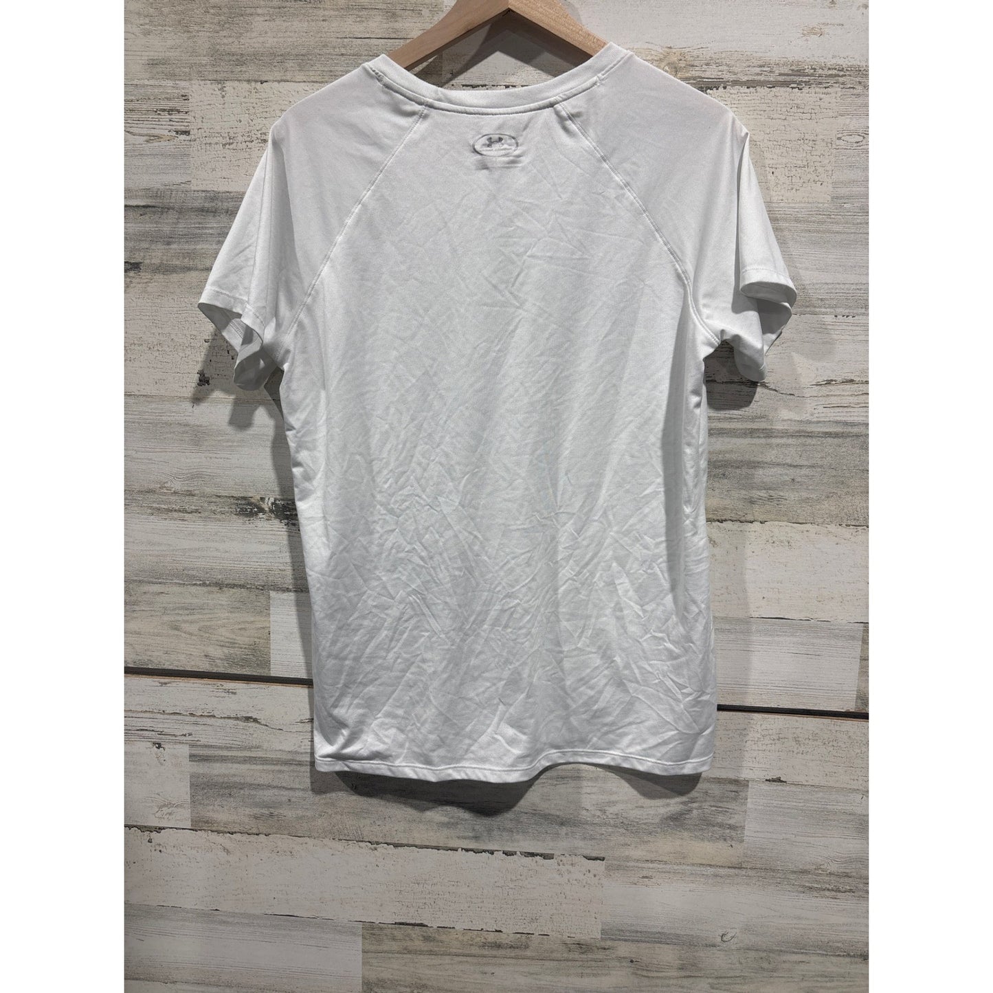 Under Armour T-Shirt Men Large White HeatGear Loose Fit Athletic Gym1