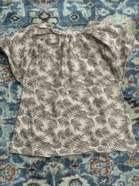 Rylee + Cru Palm Leaf Tunic Girls 4-5Y Tan Tropical Boho EUC0