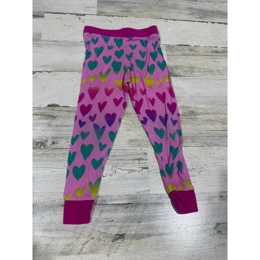 Little Sleepies Pajama Pants Girls 18-24 Months Pink Rainbow Ombre Hearts EUC0