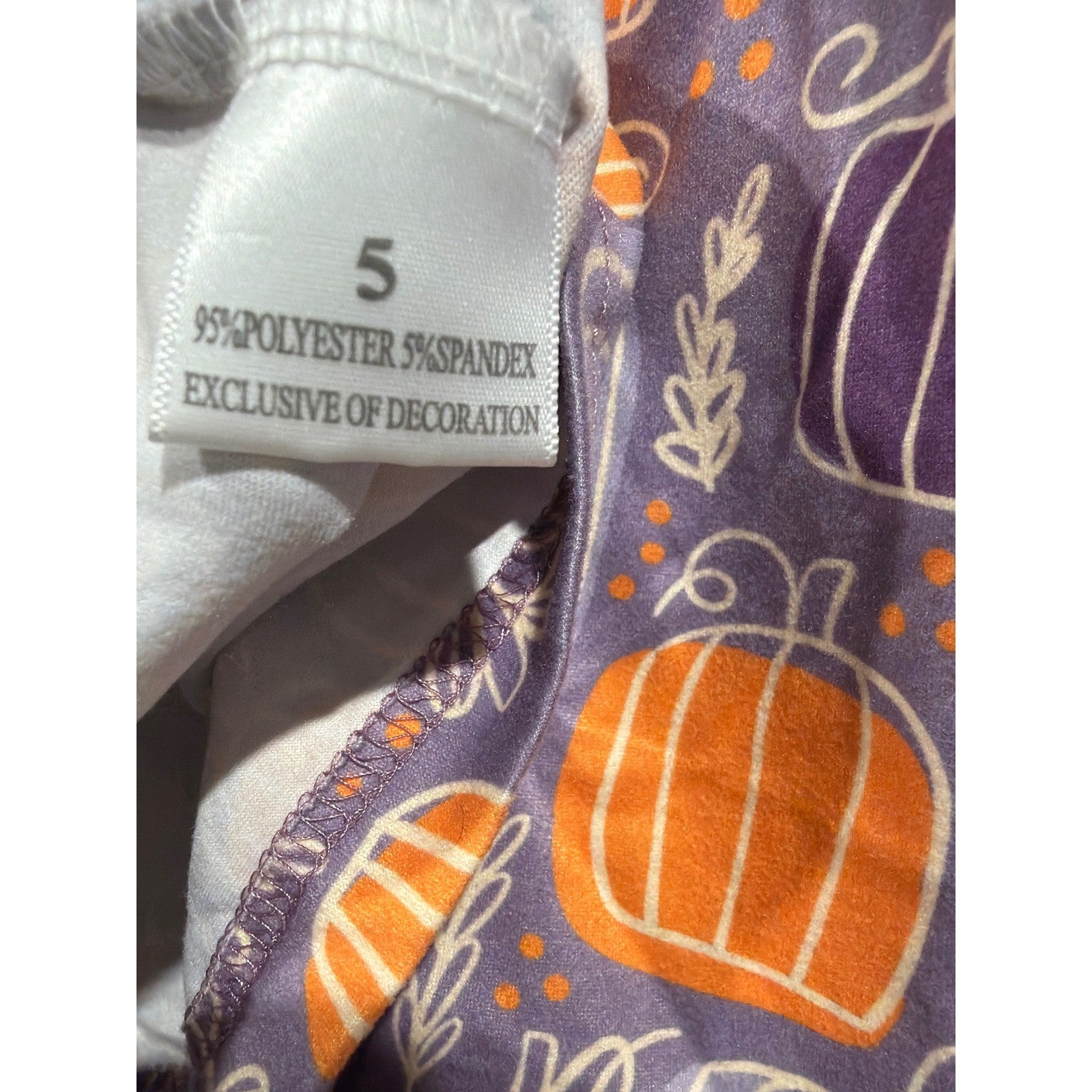 Pete and Lucy Pant Set Girls 5 Purple Orange Pumpkin Fall Boutique EUC5