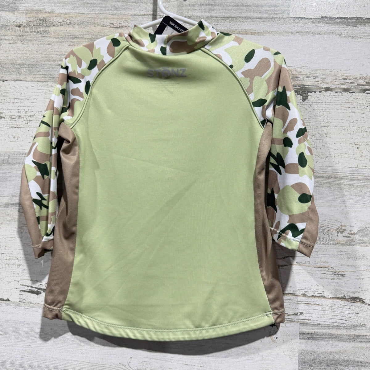 Stonz Sun Shirt Boys 2T Green Camo UPF 50 Rash Guard Gorpcore NWT3