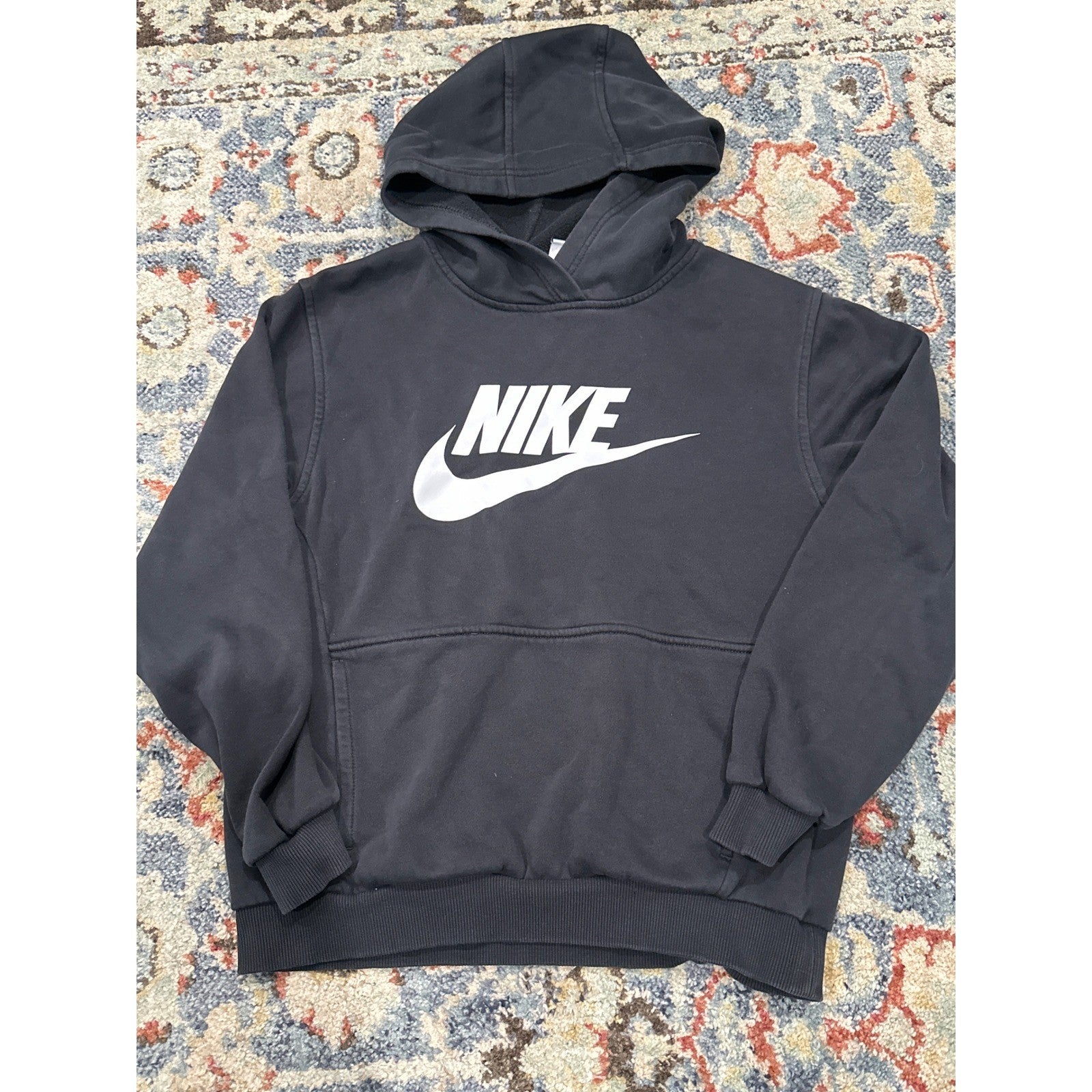 Nike Hoodie Boys Youth Large Black Futura Logo Fleece Pullover0