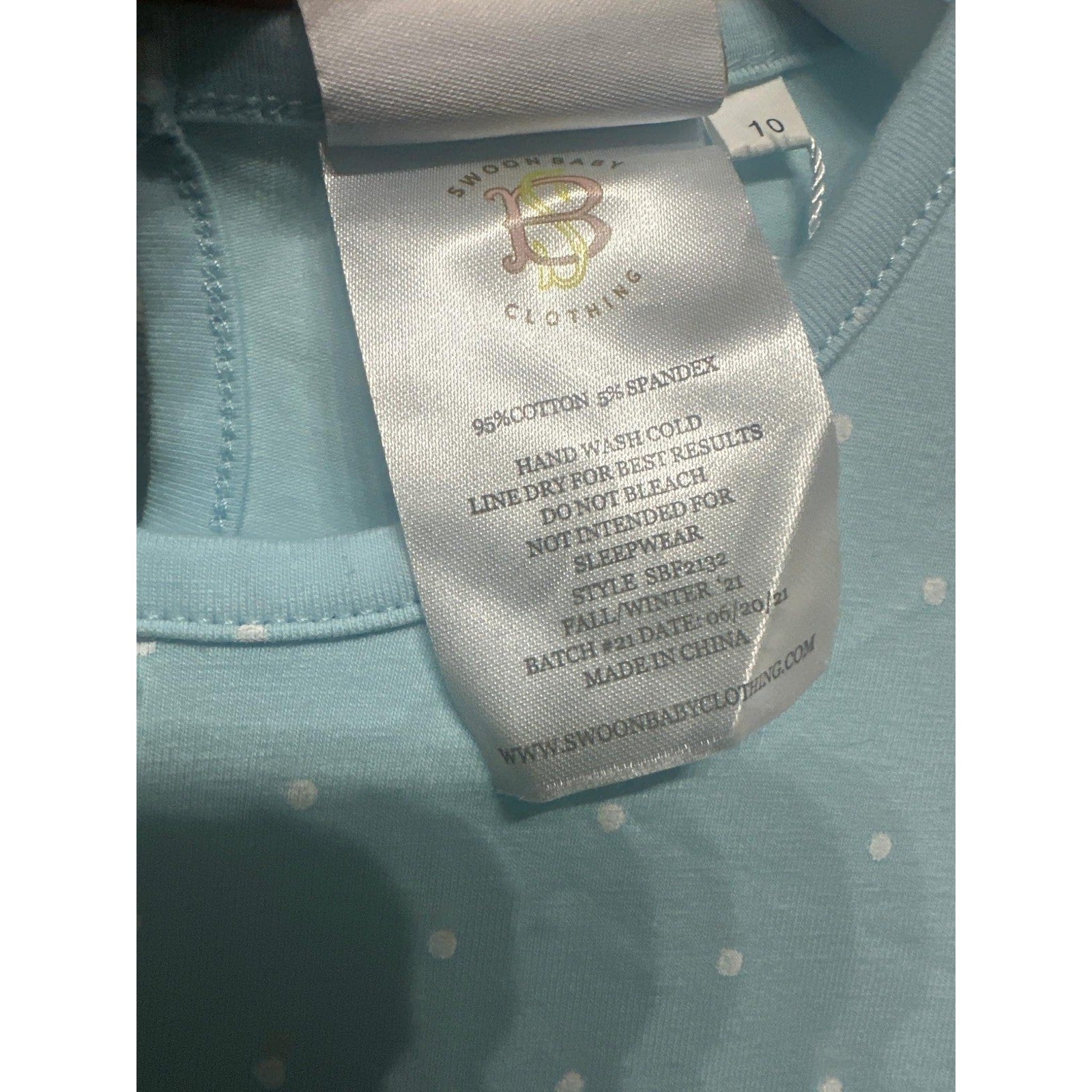 Swoon Baby Dress Girls Size 10 Light Blue Polka Dot Tiered NWT3