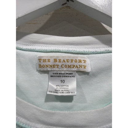 The Beaufort Bonnet Company Pullover Boys 10 Green Blue Golf Print Preppy EUC1