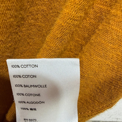 We The Free Ruffle Sleeve Tee Women M Mustard Slub Knit Boho *Flawed6