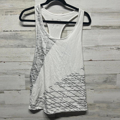 Under Armour Tank Top Womens XL White Silver Geometric HeatGear GUC0
