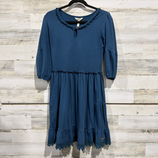 Matilda Jane Dress Women S Blue Lace Trim Ruffle Tiered Cottagecore EUC0