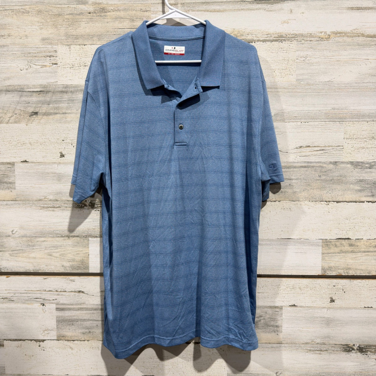 Grand Slam Polo Shirt Men XXL Blue Striped Performance Golf Gorpcore EUC0
