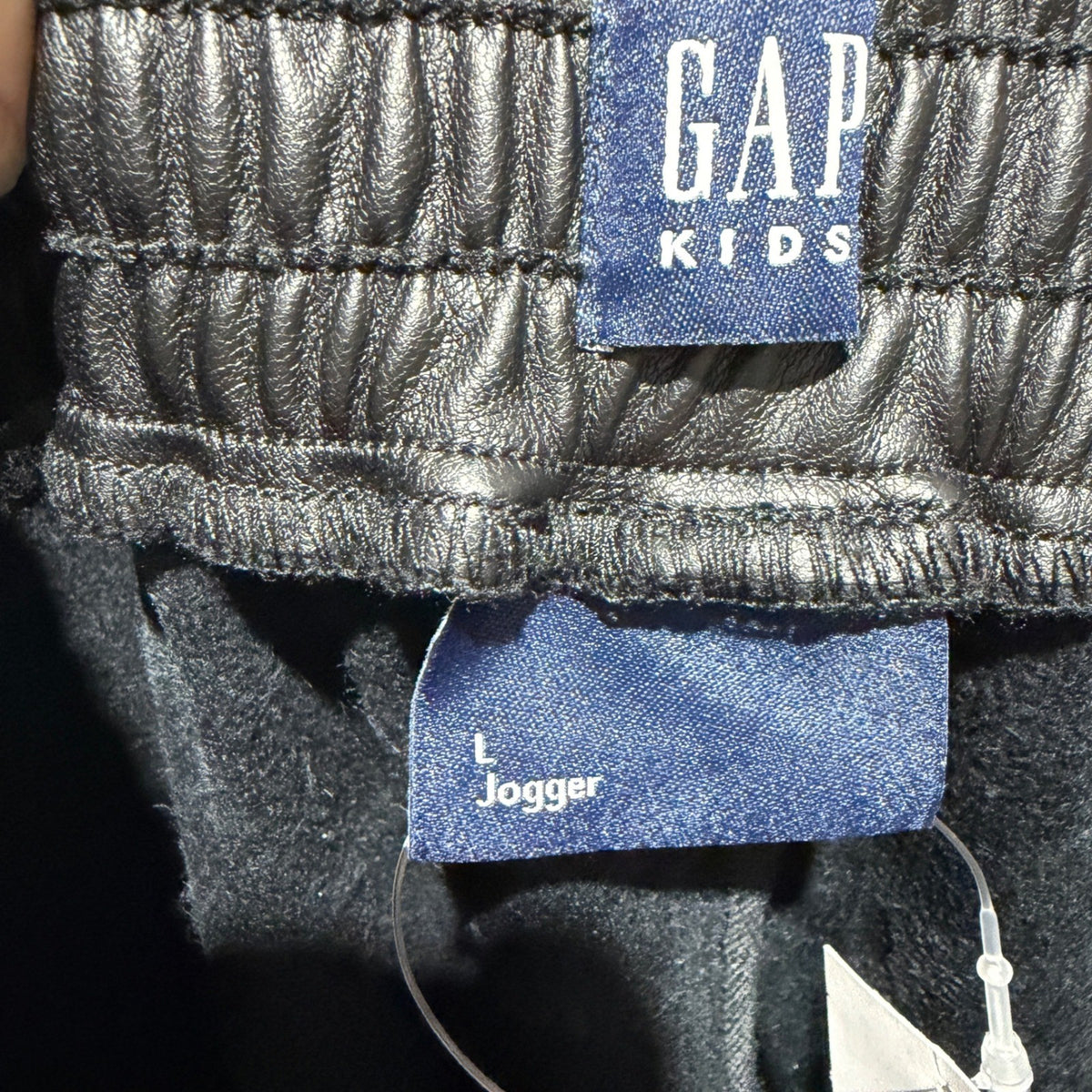 Gap Jogger Kids Size 10 Black Faux Leather Cargo Pants Streetwear NWT3